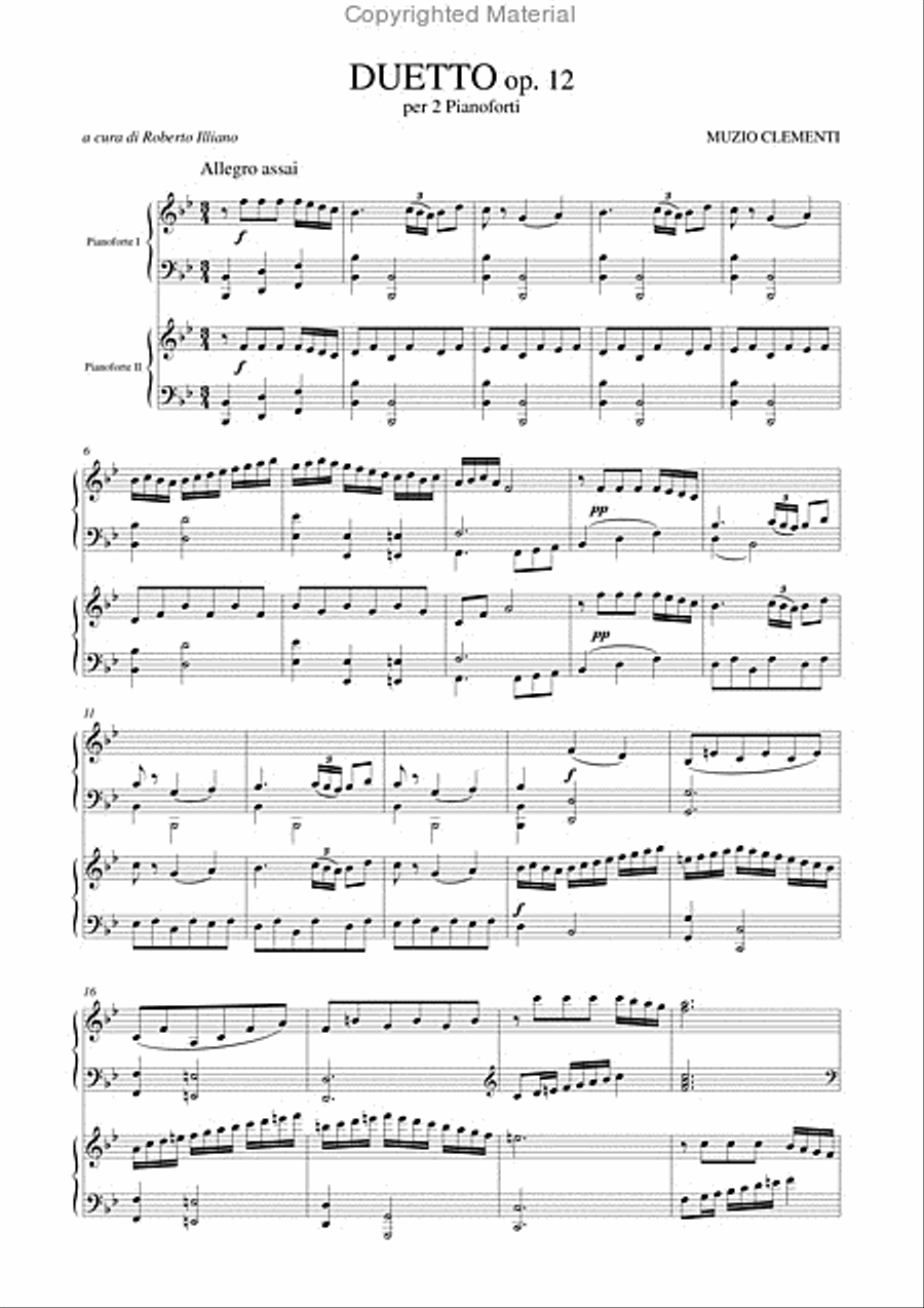 Duet Op. 1a for 2 Pianos or 2 Harpsichords. Duetto Op. 12 for 2 Pianos Harpsichord scores gallery preview page 3