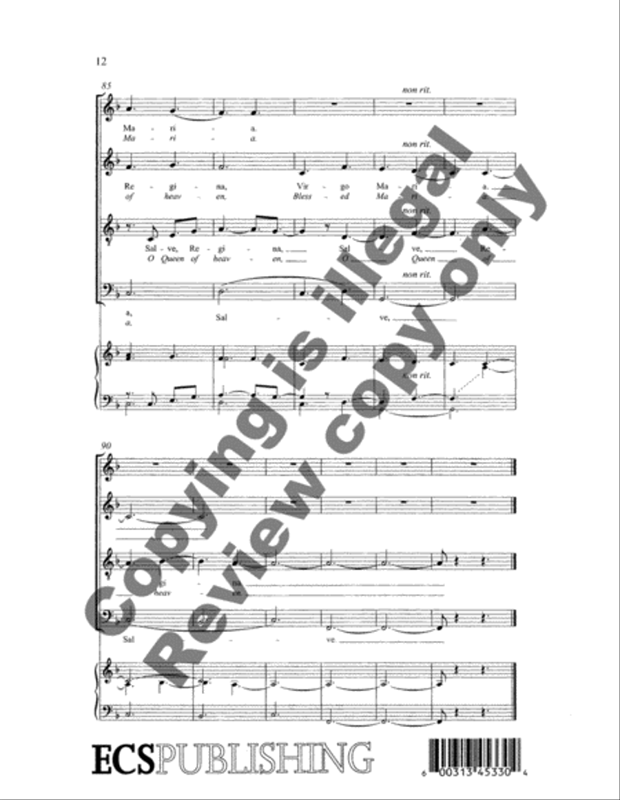 Salve Regina Salve Regina 4-Part scores gallery preview page 14