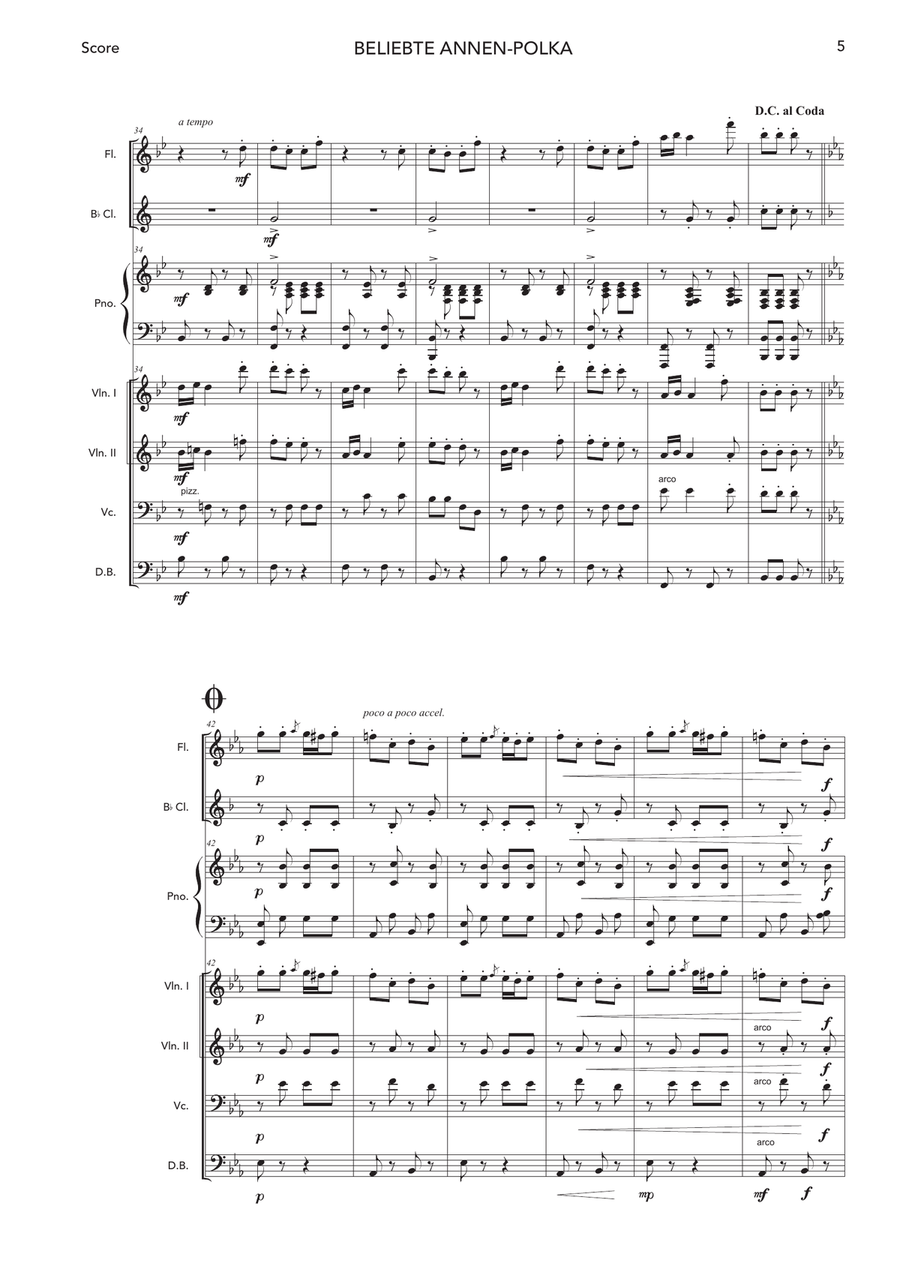 Beliebte Annen-Polka op. 137 Chamber Orchestra scores gallery preview page 5