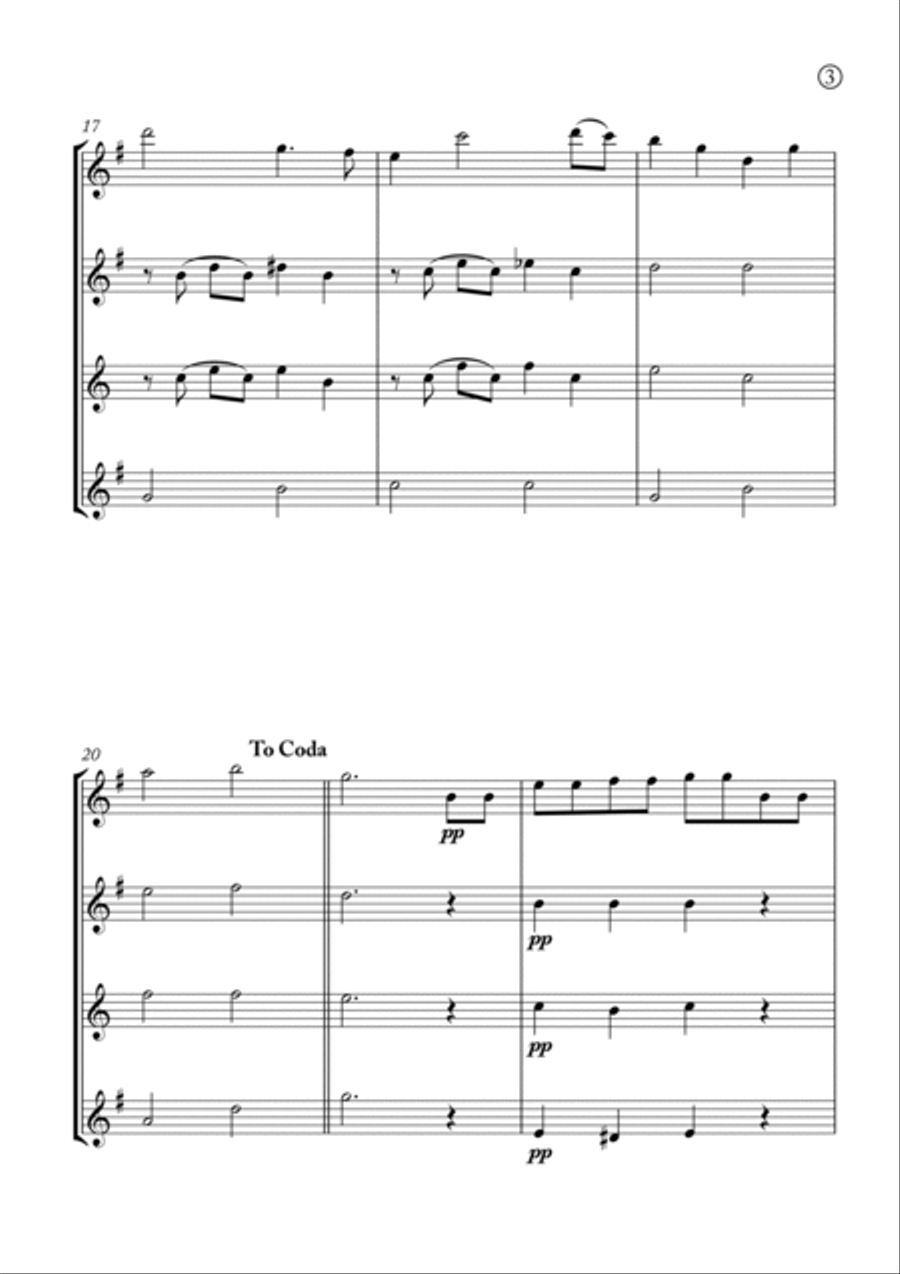 Hymne A L'amour Saxophone Quartet scores gallery preview page 3