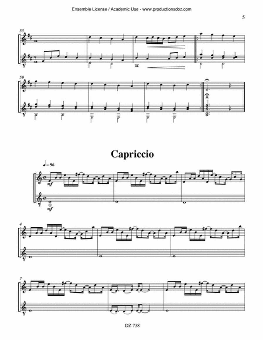 Andante, Capriccio Violin scores gallery preview page 5