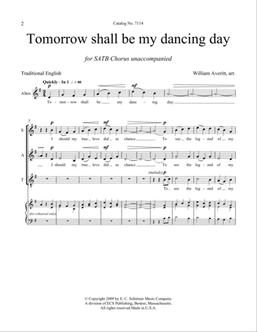 Tomorrow shall be my dancing day Tomorrow shall be my dancing day Divisi scores gallery preview page 2