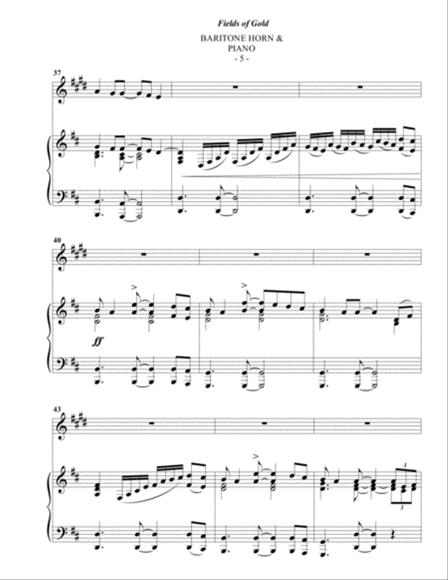 Fields Of Gold Baritone Horn TC scores gallery preview page 5