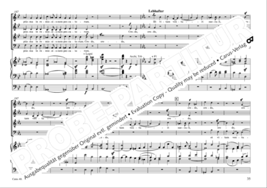 Missa sacra C Minor 4-Part scores gallery preview page 36