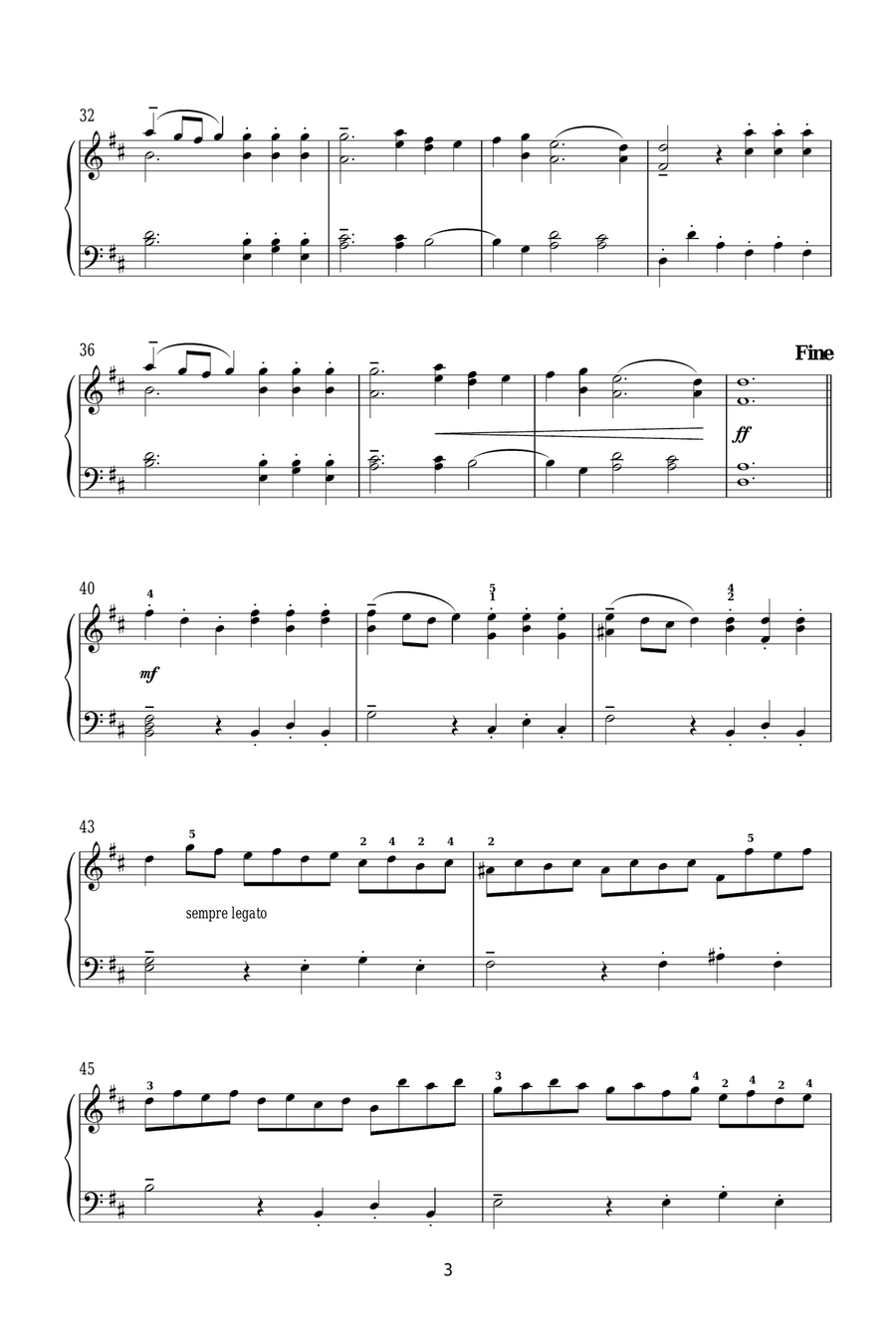 Hornpipe (from The Water Music Suite) Piano Solo scores gallery preview page 3