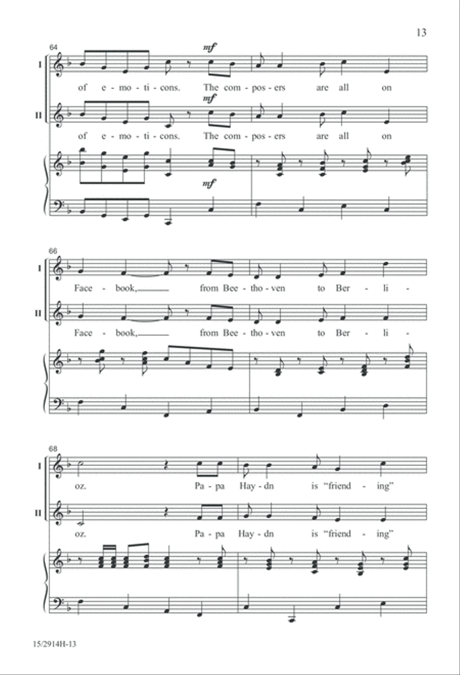 The Composers Are All on Facebook 2-Part scores gallery preview page 13