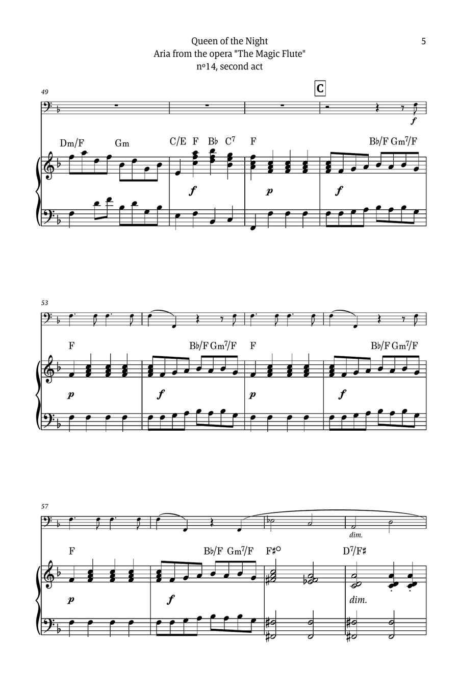Queen of the Night - for solo bassoon (with piano) Chamber Music scores gallery preview page 5