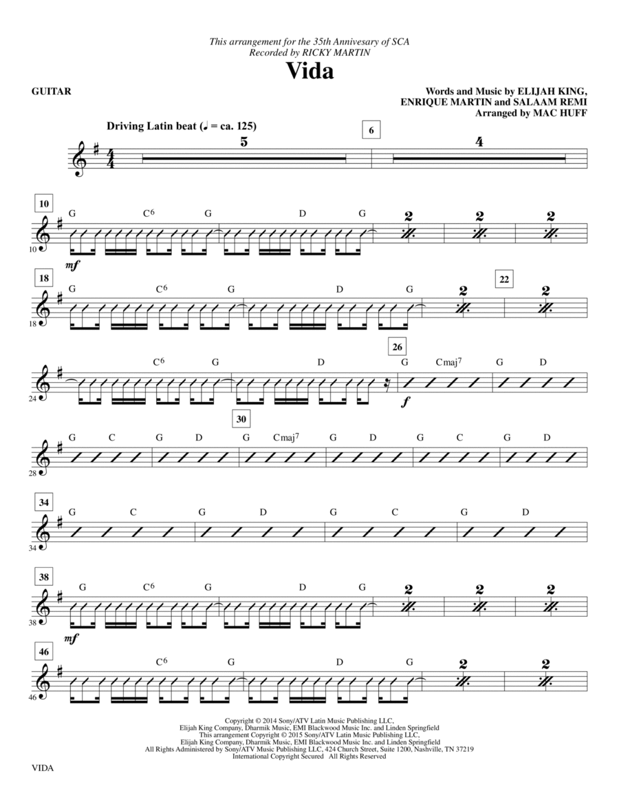 Vida - Guitar Choir scores gallery preview page 1