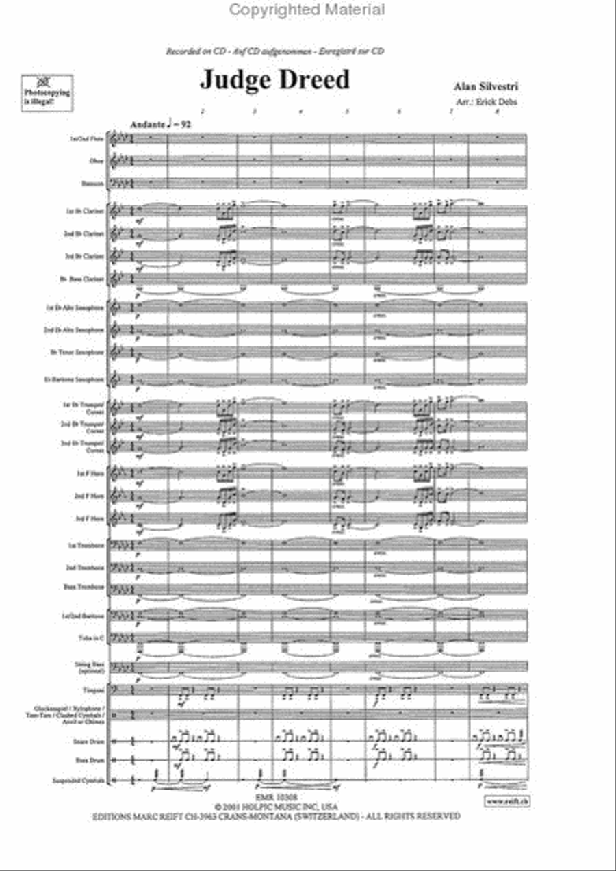 Judge Dredd Concert Band scores gallery preview page 3