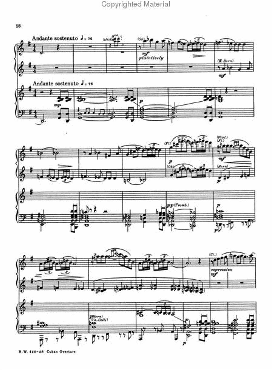 Cuban Overture Small Ensemble scores gallery preview page 3