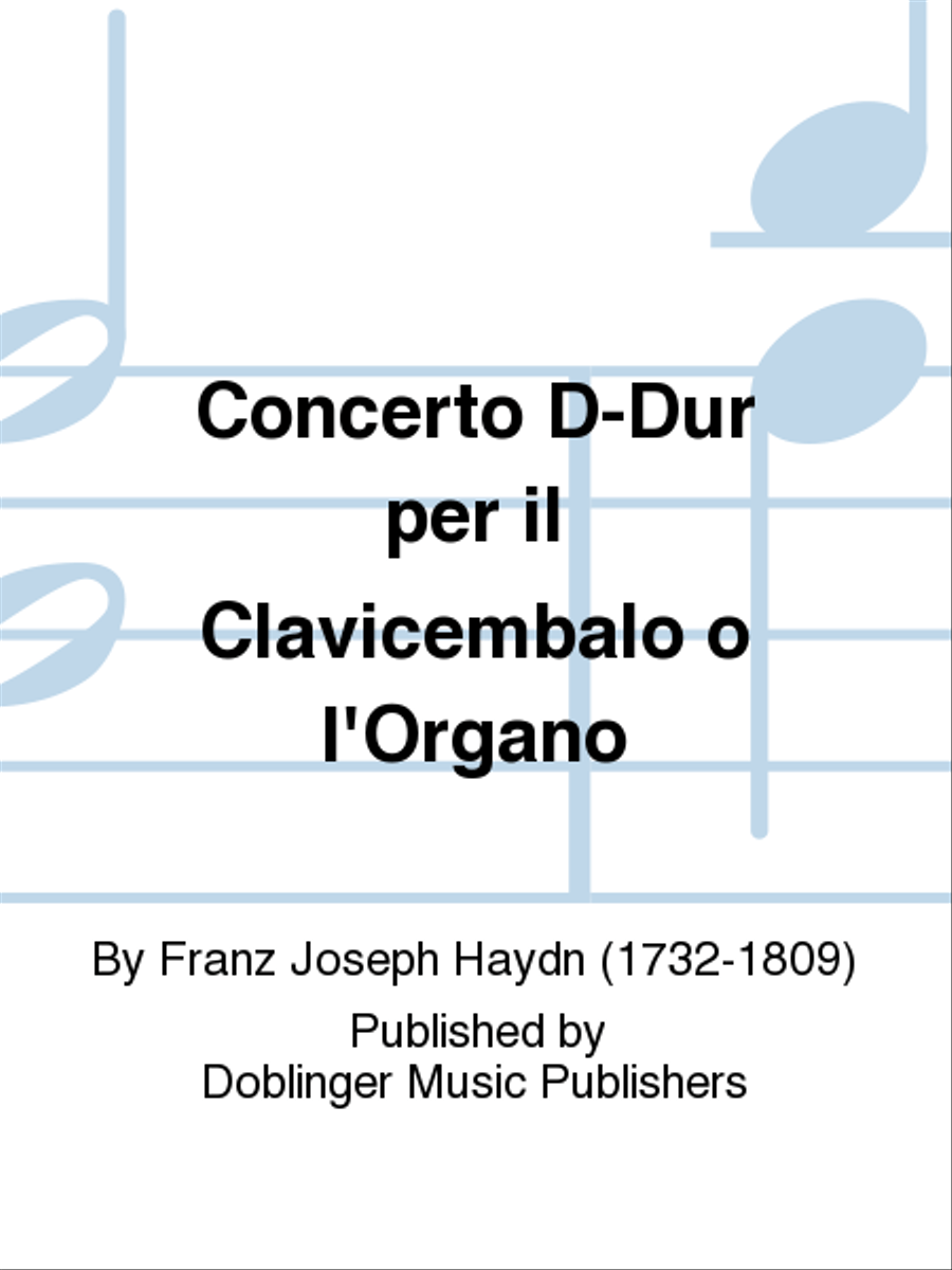 Concerto D-Dur per il Clavicembalo o l'Organo Organ scores gallery preview page 1