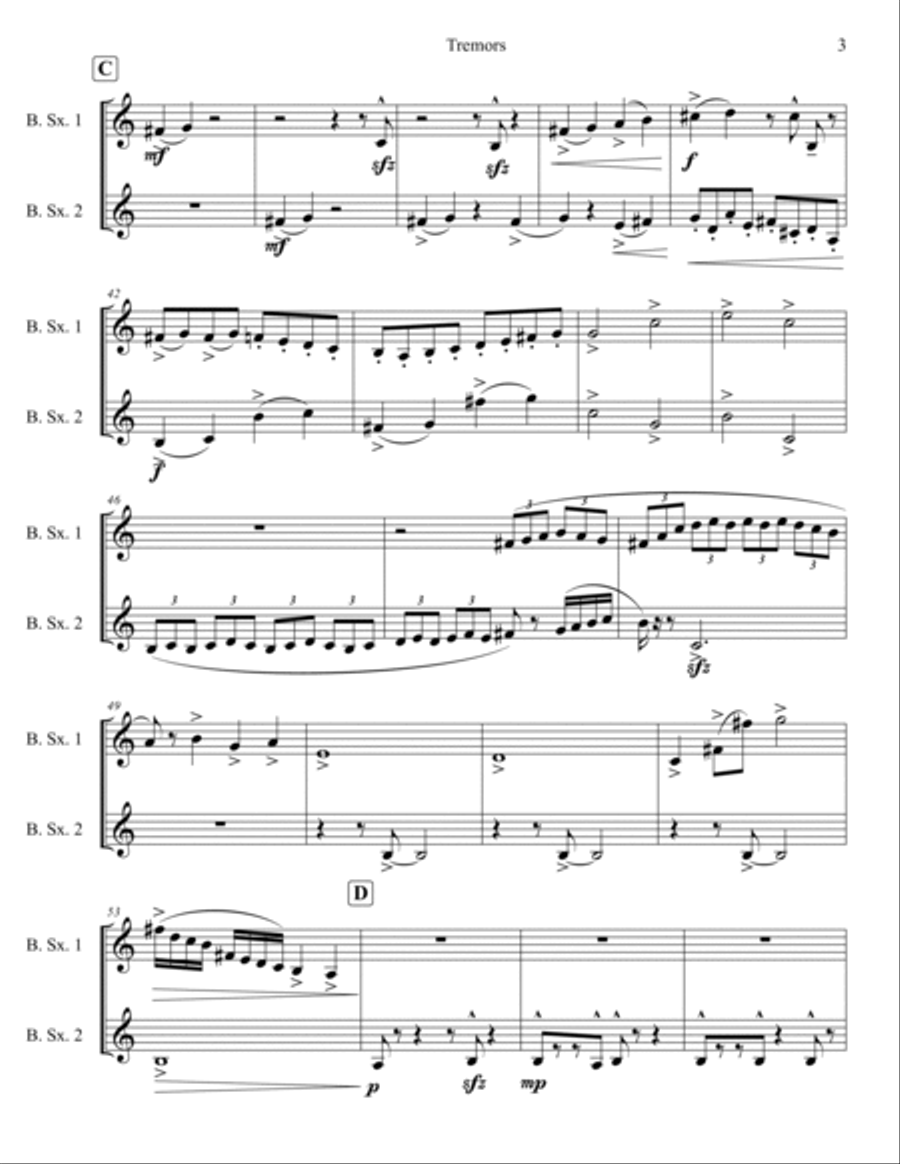 Tremors Woodwind Duet scores gallery preview page 3
