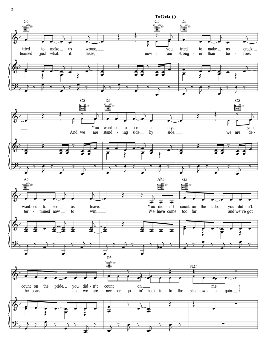Giant Piano, Vocal, Guitar scores gallery preview page 2