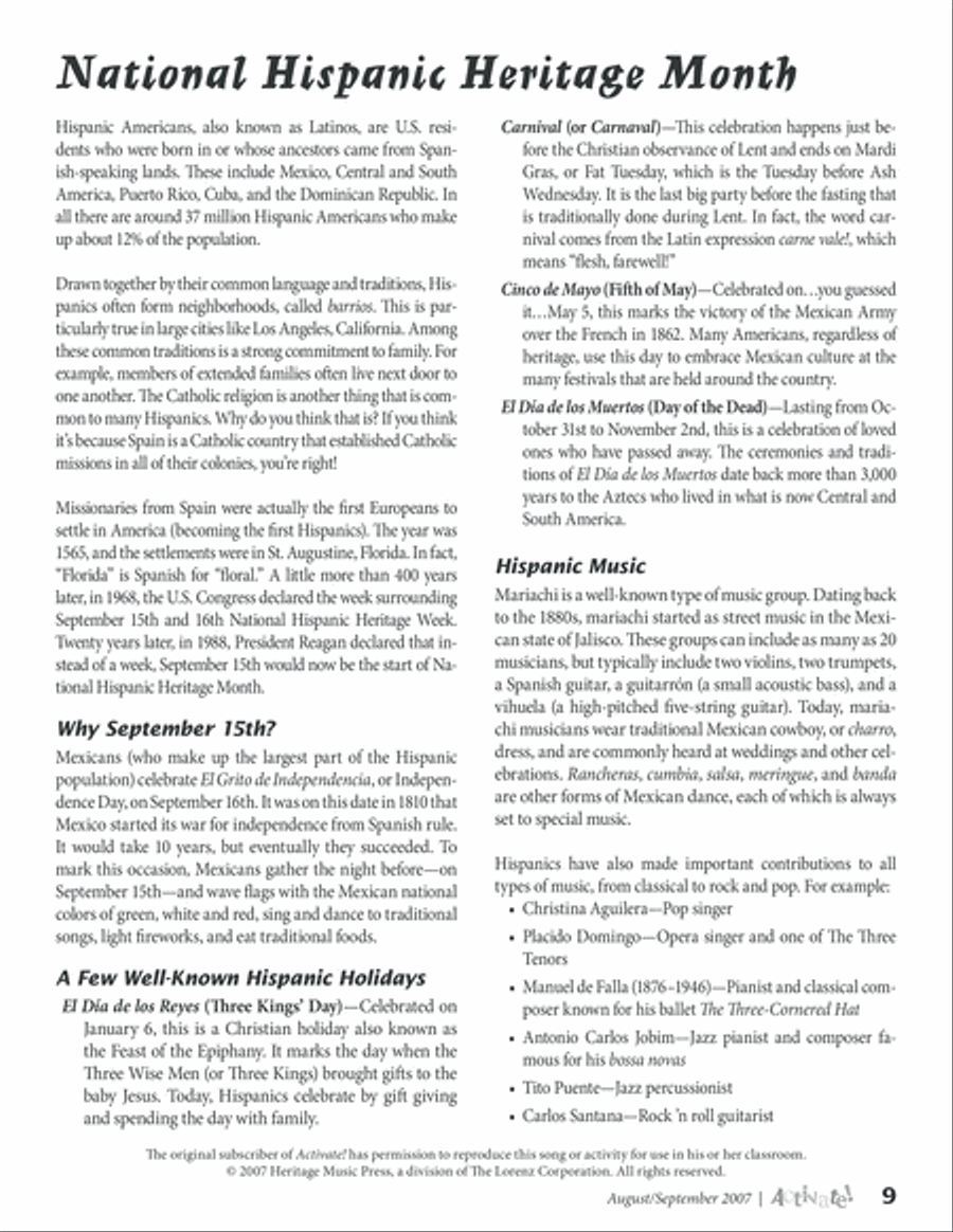 Activate! Aug/Sept 07 Unison Choir scores gallery preview page 3