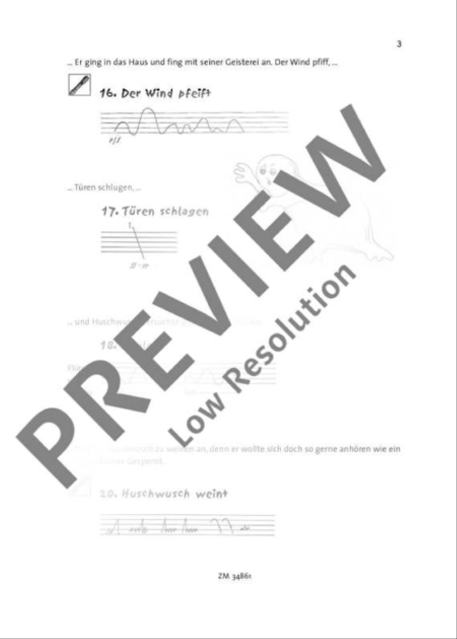 Das kleine Gespenst Huschwusch Recorder scores gallery preview page 4