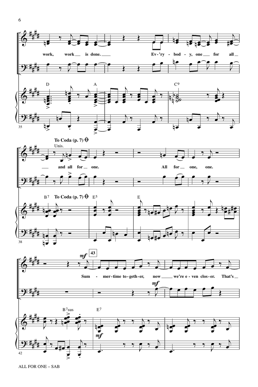 All For One (from High School Musical 2) 3-Part scores gallery preview page 5