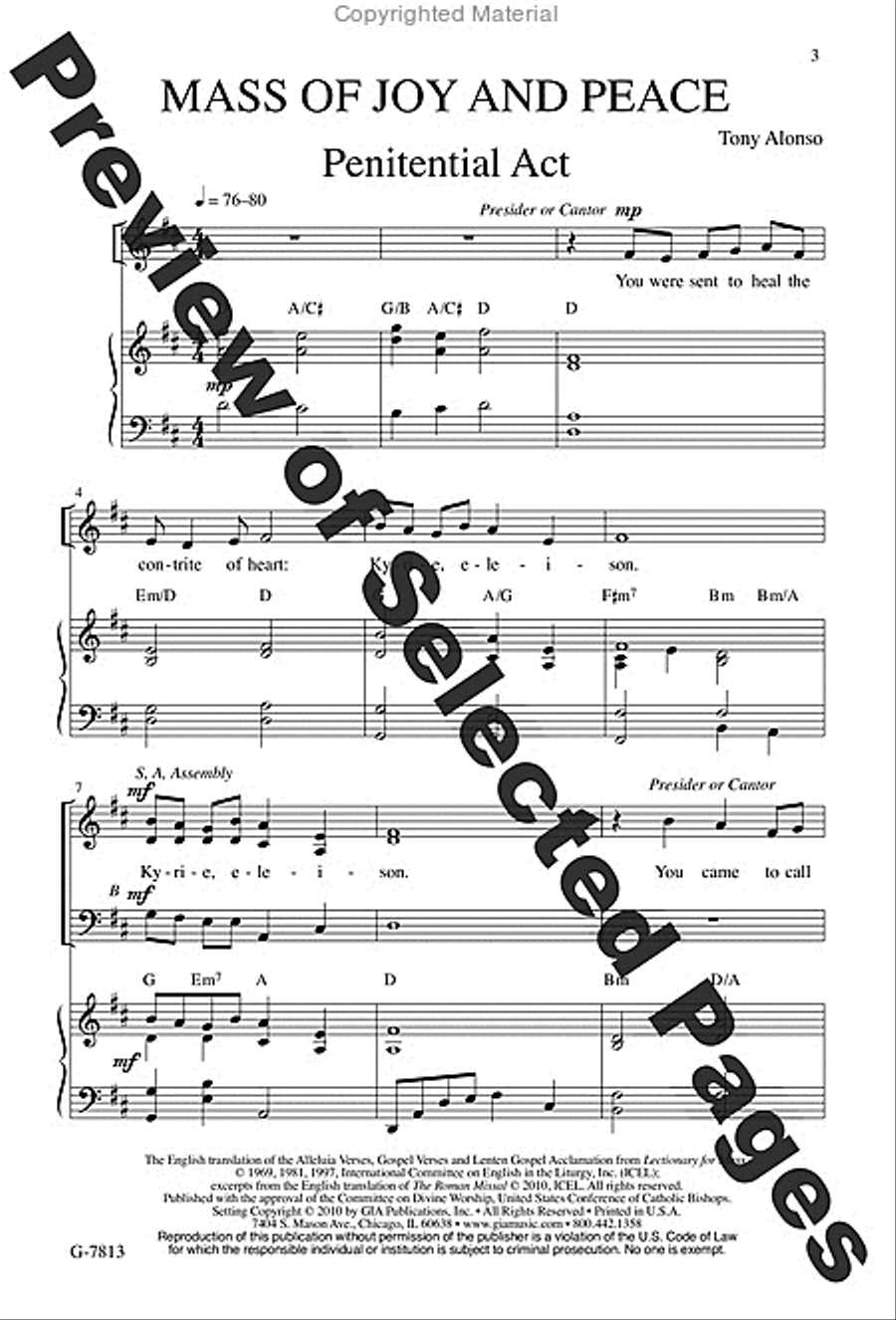 Mass of Joy and Peace - Choral / Accompaniment Edition 3-Part scores gallery preview page 2