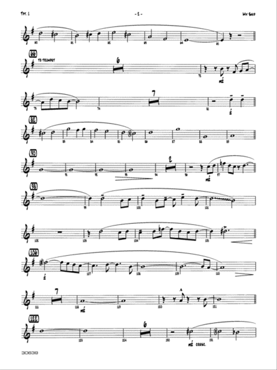 My Ship: 1st B-flat Trumpet Jazz Ensemble scores gallery preview page 2