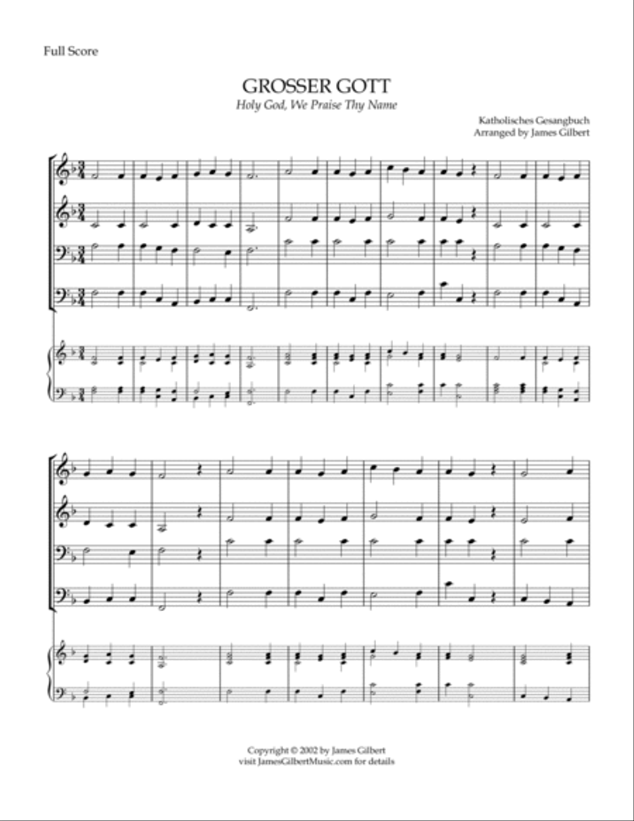 GROSSER GOTT (Holy God,We Praise Thy Name) GROSSER GOTT (Holy God,We Praise Thy Name) Small Ensemble scores gallery preview page 2