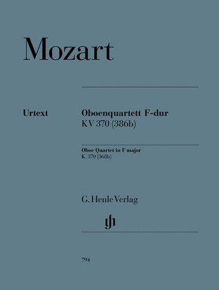 Book cover for Oboe Quartet F Major K.370 (368b)