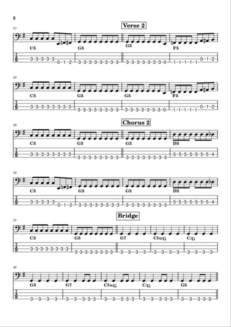 Fortunate Son Guitar Tablature scores gallery preview page 2