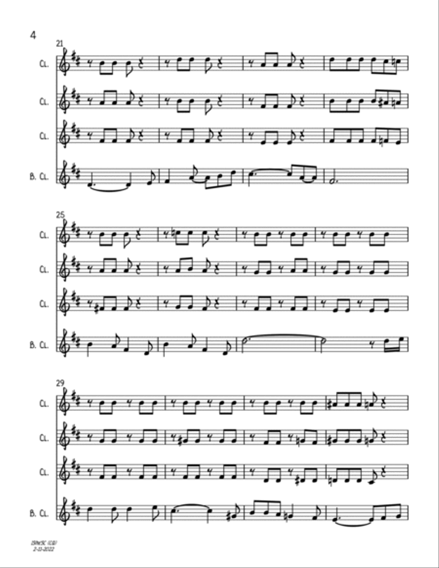 I Saw Mommy Kissing Santa Claus Woodwind Quartet scores gallery preview page 4