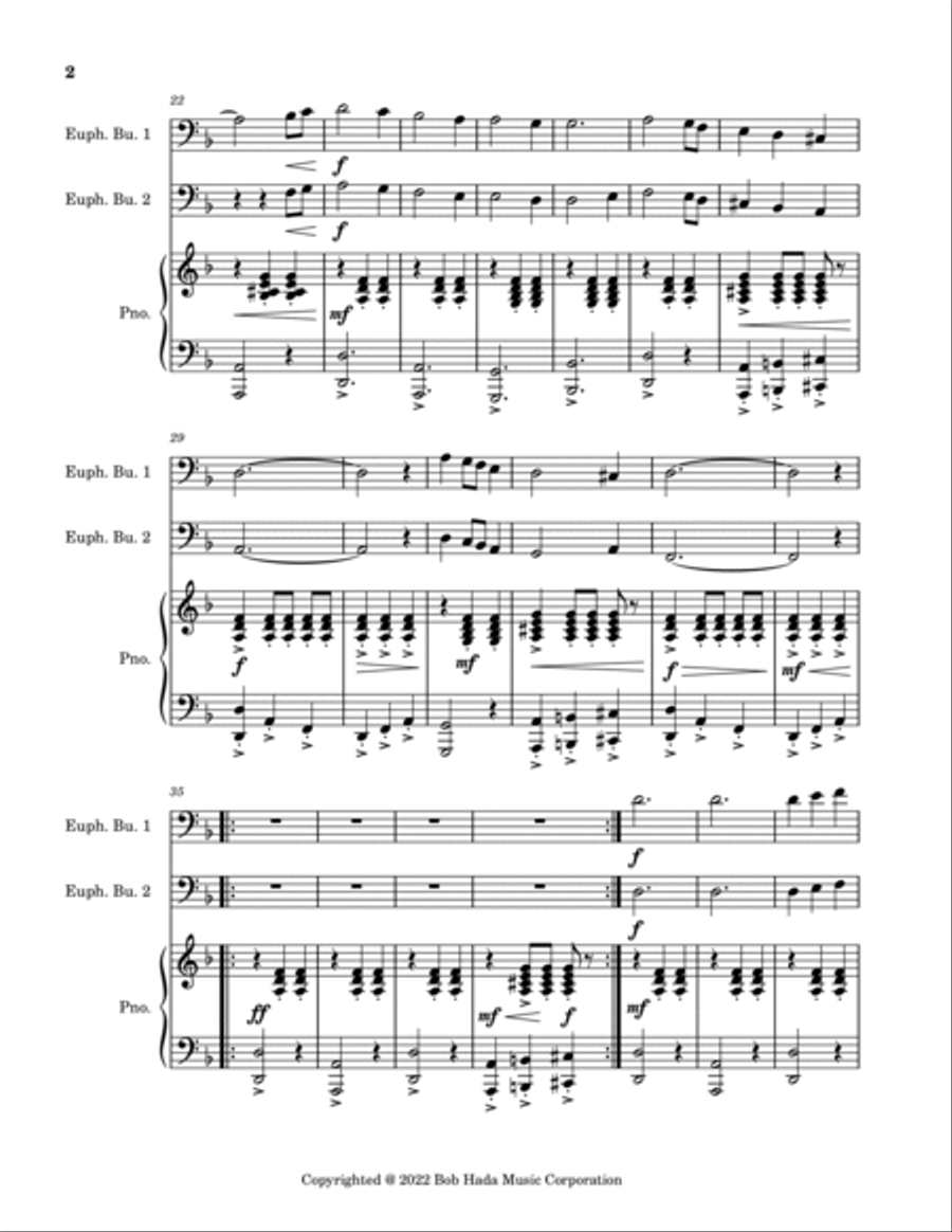 Bob's Lament (Second Theme of Bob Hada) Brass Duet scores gallery preview page 2