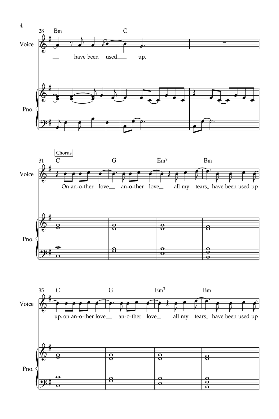 Another Love Piano, Vocal, Guitar scores gallery preview page 4