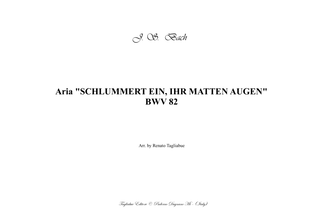 Book cover for SCHLUMMERT EIN, IHR MATTEN AUGEN - BWV 82 - Arr. for Organ 3 staff