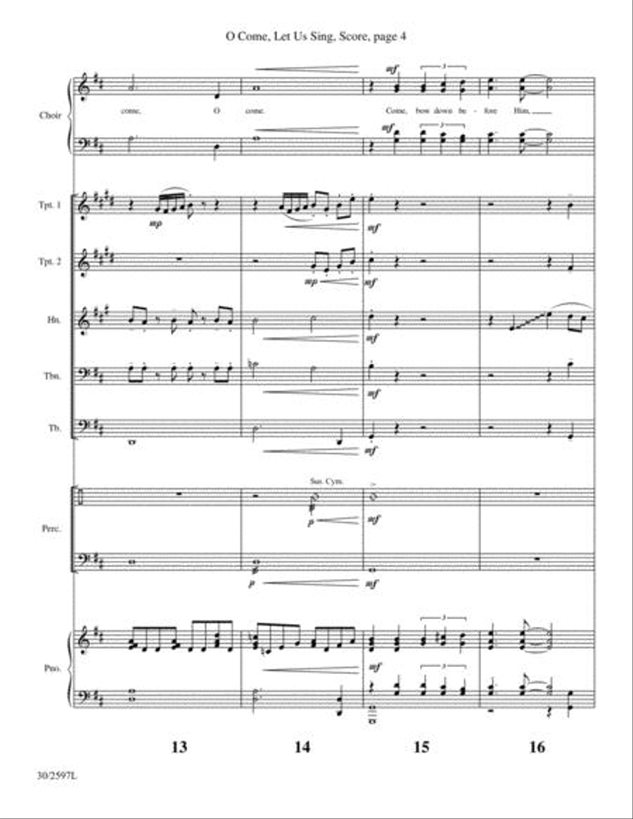 O Come, Let Us Sing - Brass and Percussion Score and Parts Choir scores gallery preview page 5