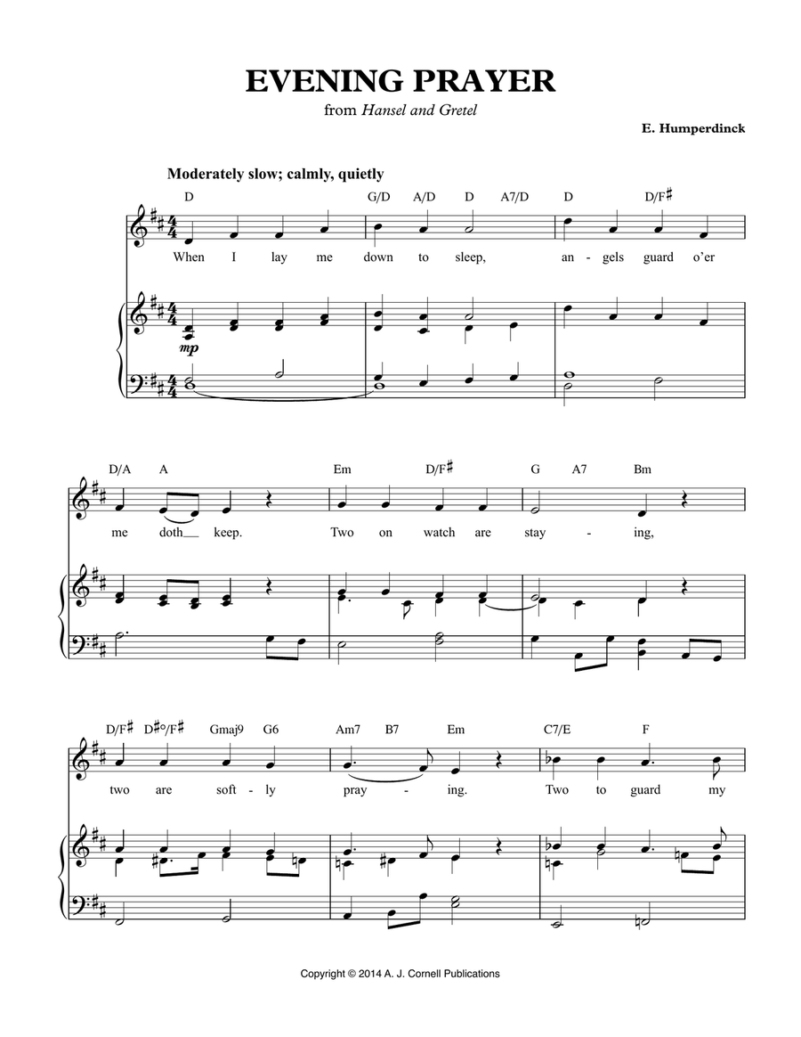 Evening Prayer (from Hansel and Gretel) Piano, Vocal scores gallery preview page 1
