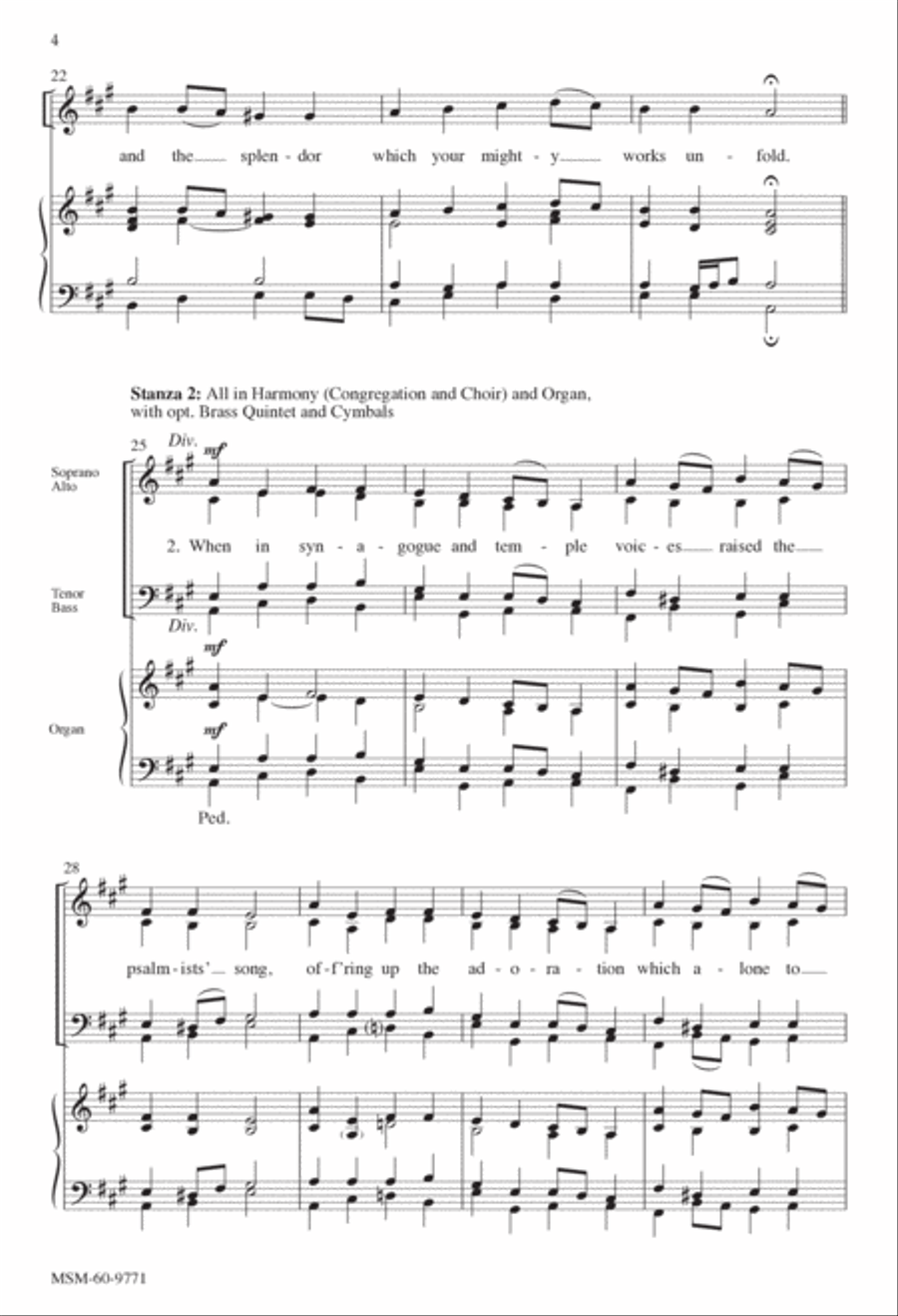 When the Morning Stars Together 4-Part scores gallery preview page 4