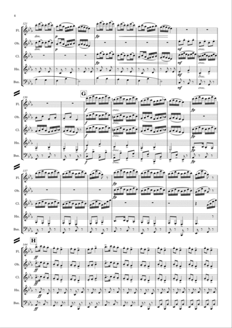 Dvorak: Slavonic Dances Op.46 No.7 in C minor (Skocná) - wind quintet Woodwind Quintet scores gallery preview page 5