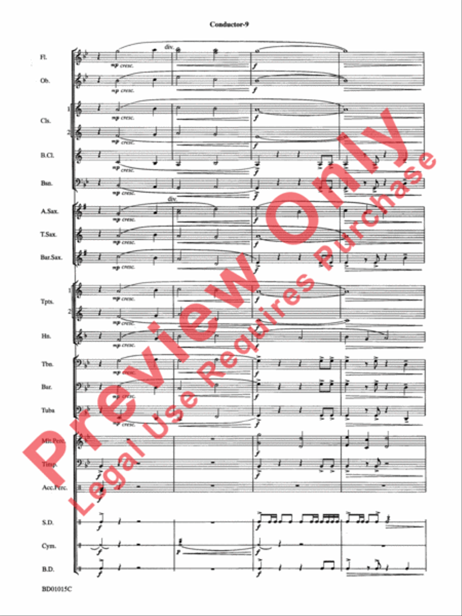 Ash Lawn Echoes (An Overture for Band) Concert Band scores gallery preview page 12