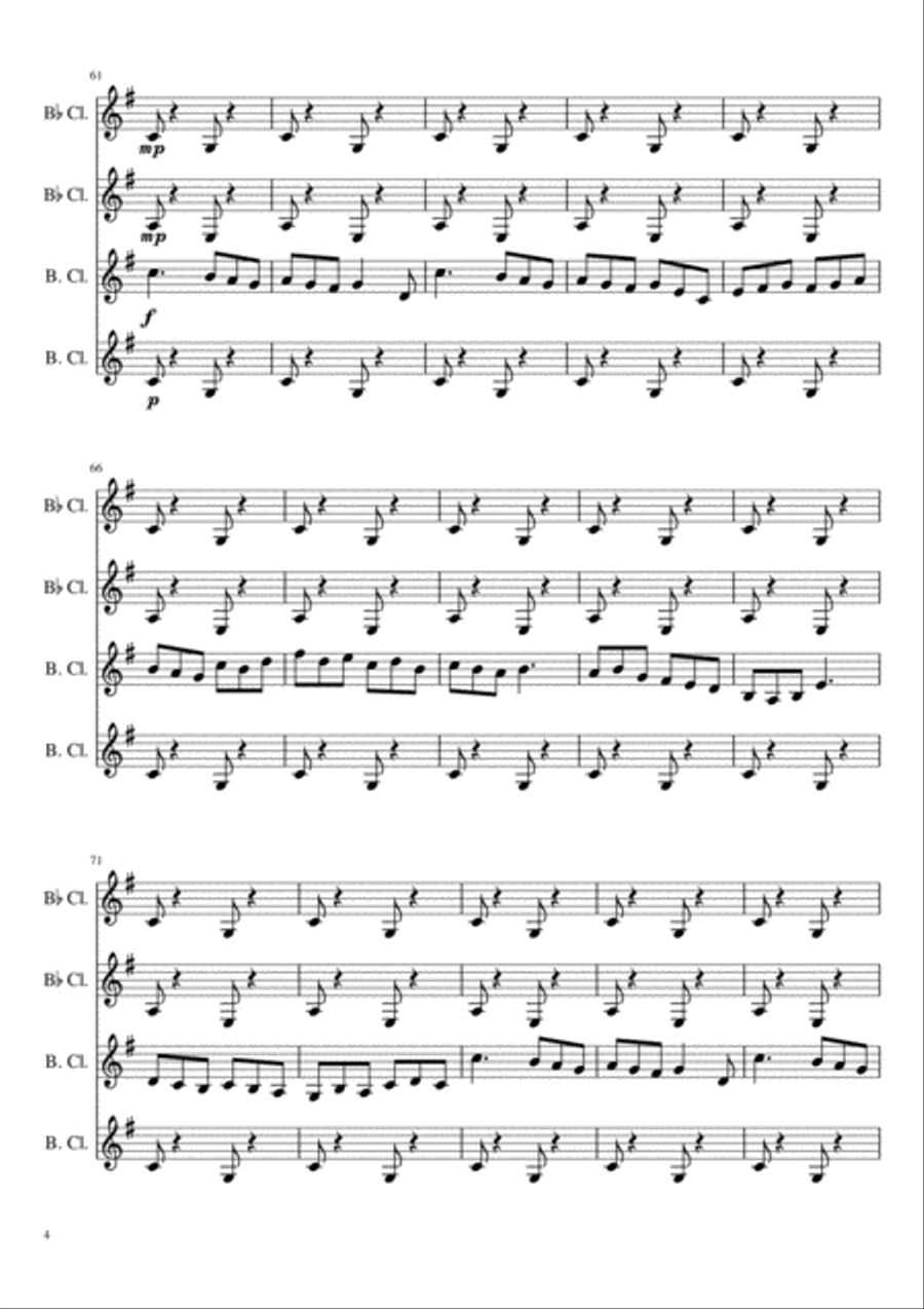 Irish Folk Song Woodwind Quartet scores gallery preview page 4