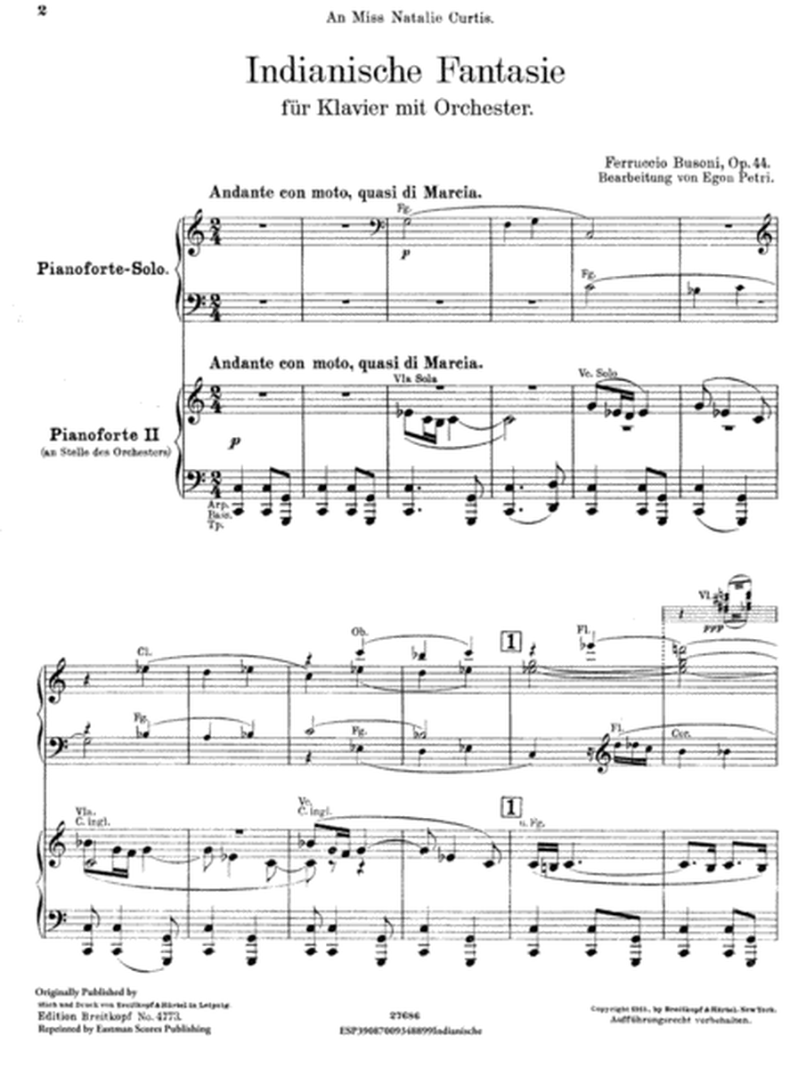 Indianische Fantasie : fur Klavier mit Orchester, op. 44