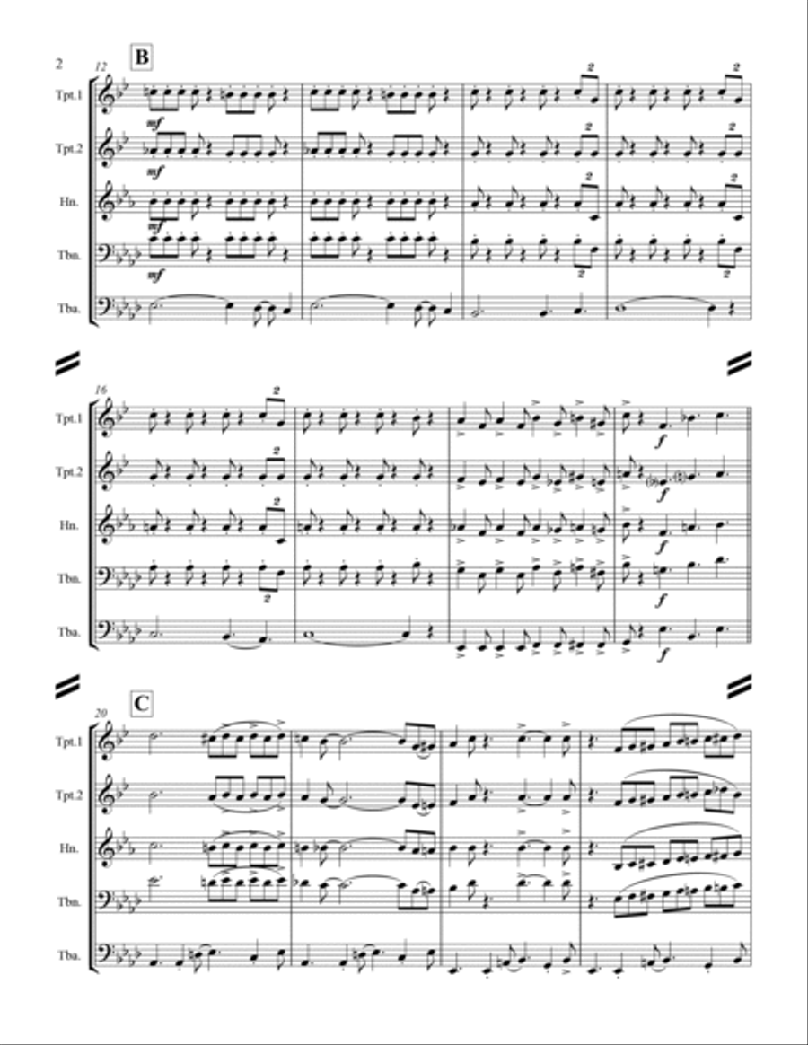 Blue Christmas Blue Christmas Brass Ensemble scores gallery preview page 3