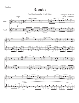 Book cover for Rondo From Piano Sonata In C Minor (Flute Duet)