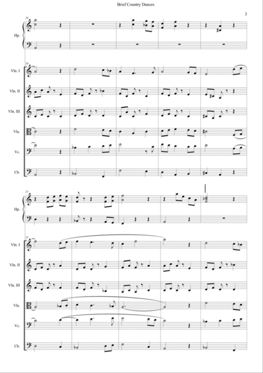 Brief Country Dances Small Ensemble scores gallery preview page 3