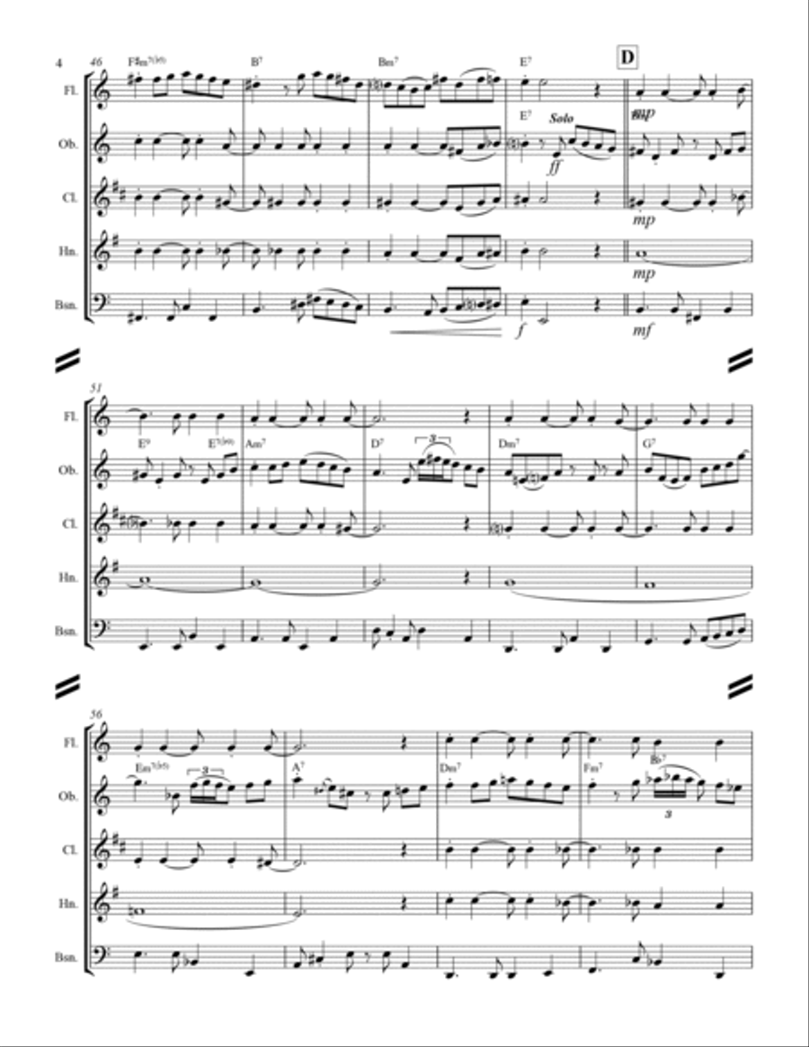 The Shadow Of Your Smile Woodwind Quintet scores gallery preview page 5