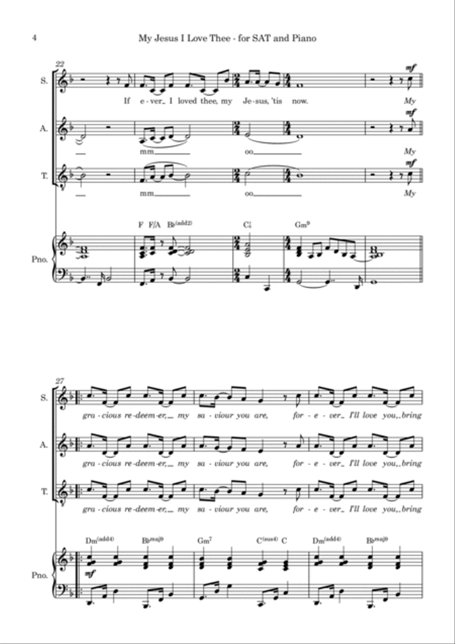 My Jesus I Love Thee – SAT Gospel Choir & Piano SAT scores gallery preview page 6