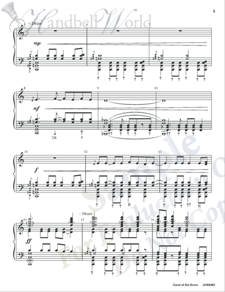 Carol of the Drum 5-Octaves scores gallery preview page 6