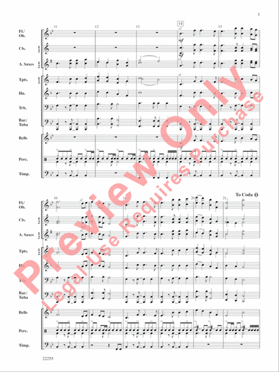 Wind Mountain Overture Concert Band scores gallery preview page 4