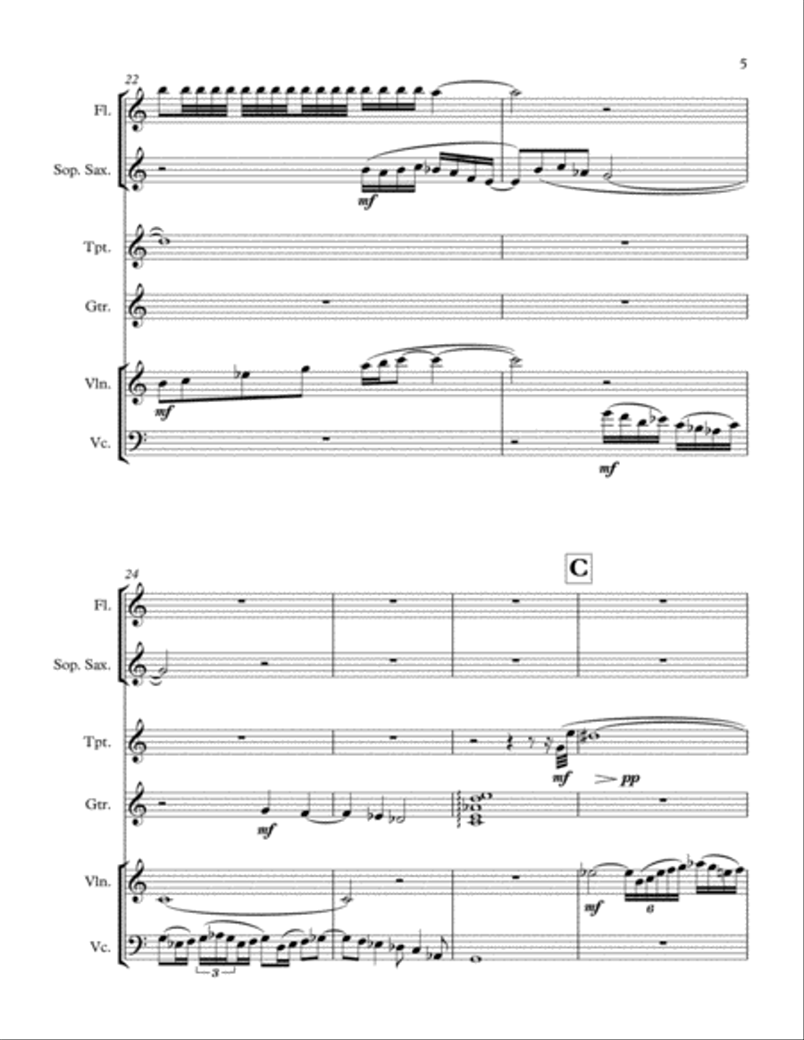 Etude for Six Flute scores gallery preview page 6