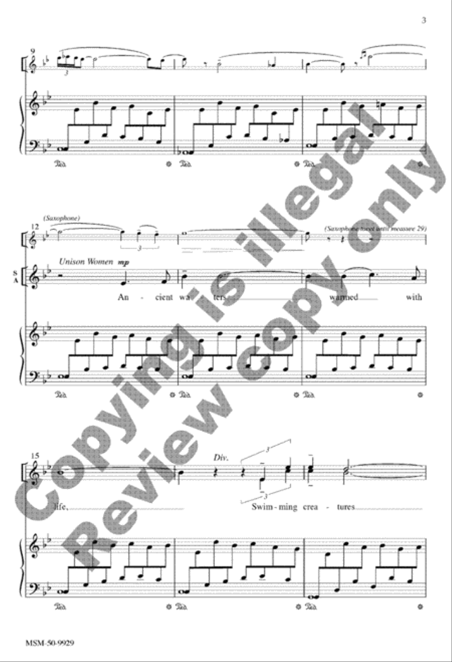 Ancient Waters Warmed with Life 4-Part scores gallery preview page 22