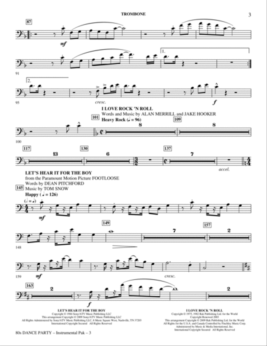 80s Dance Party (Medley) - Trombone Choir scores gallery preview page 3