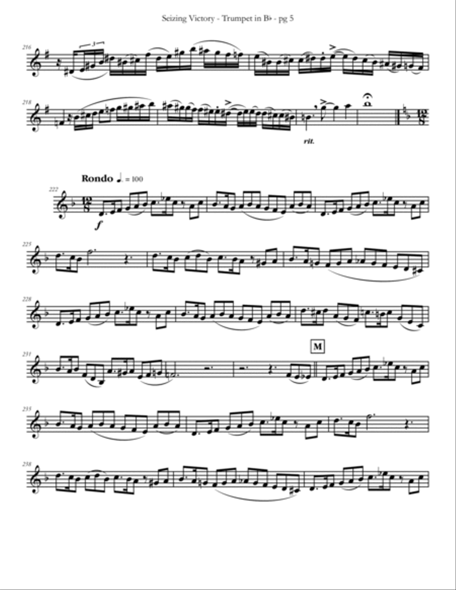 Seizing Victory Trumpet Sonata B-Flat Trumpet scores gallery preview page 6