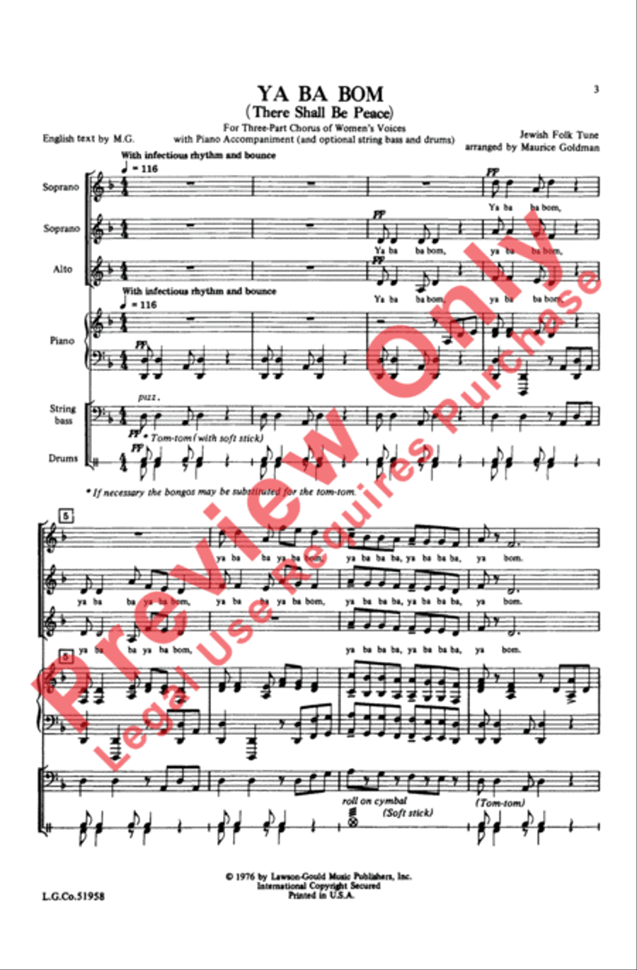 Ya Ba Bom Women's Choir scores gallery preview page 2