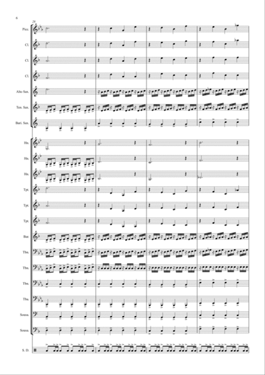 Arrival To Earth Marching Band scores gallery preview page 6