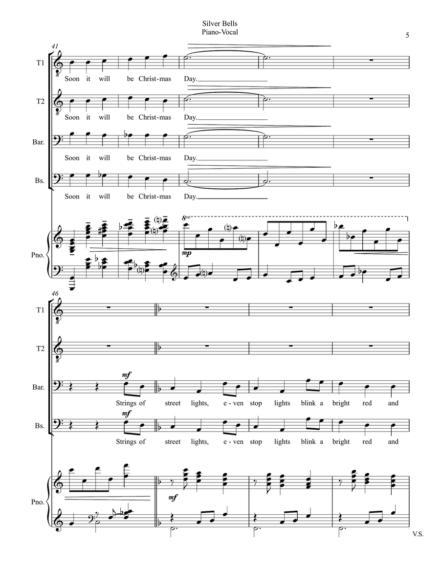 Silver Bells TTBB scores gallery preview page 5
